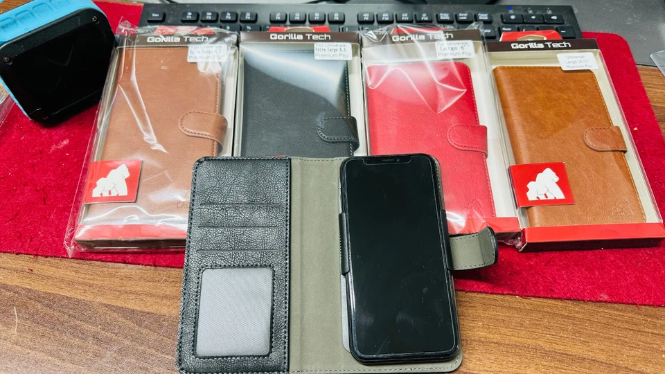 For All Phone Model Uinversal Size 6.5"/6" Premium Leather Flip Wallet Case 3 c - Image 2 of 4