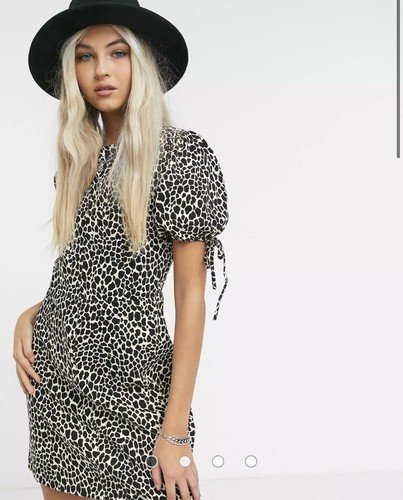 Topshop mini tea dress in animal print 