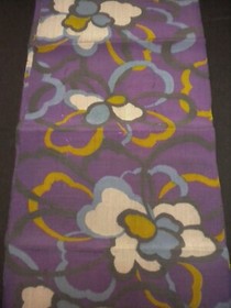 f-786 antique silk meisen kimono fabric - peony  - 13.5 " x 46"