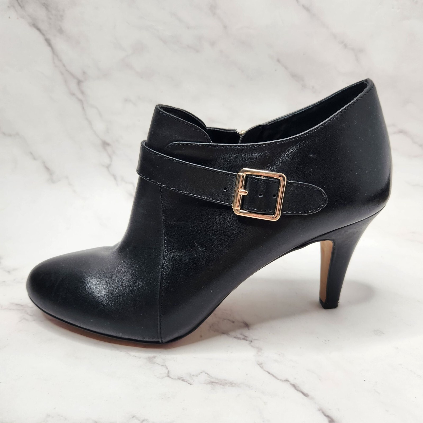 Vince Camuto Vonilesa Black Ankle Boots Leather Booties Heels