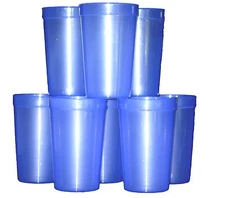 12 Large 20 Oz. Translucent Purple Plastic Drinking Glasses Mfg. USA, Recyclable