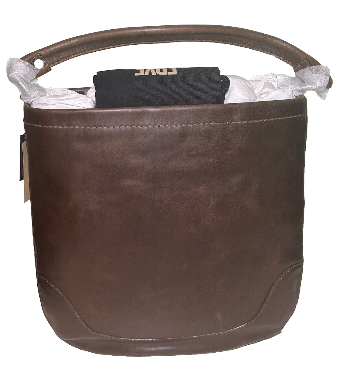 Frye Womens Melissa Hobo Handbag Dark Brown Leather Purse Drop Handle  Shoulder S