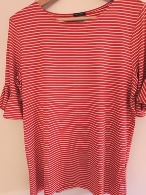 Bianca Damen Top Shirt Größe 40 Frisch Gestreift Viskose Elasthan