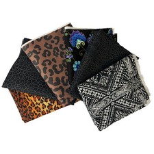 Jungle Animal Print Fat Quarter Lot of 6- Cotton Quilting Sewing Fabric