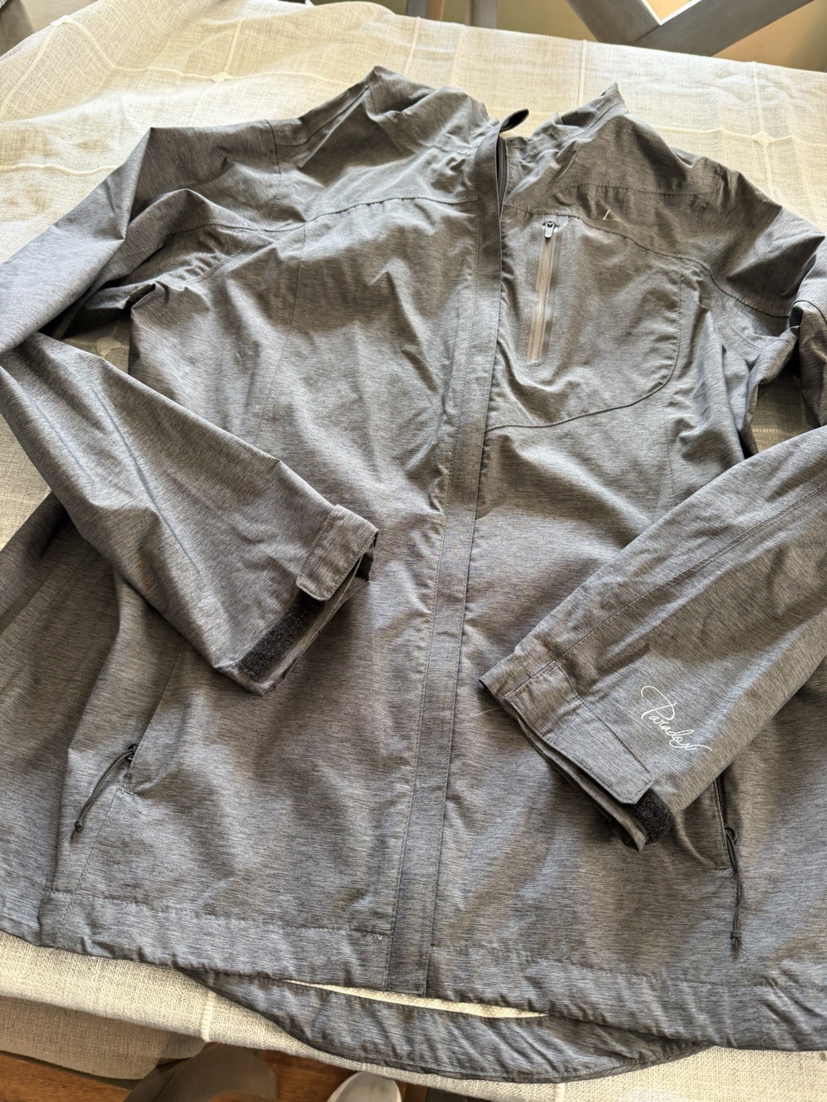 Paradox Jacket Womens Large Gray Hooded Waterproof Rain Shell Outdoor Hiking