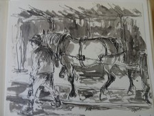 Georg Friedrich Hoppst&auml;dter Saarbr&uuml;cken 1906-1987 Grubenpferd ca. 1967