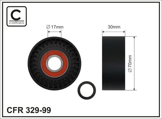 CAFFARO 329-99 Tensioner Pulley, V-ribbed belt for OPEL,RENAULT