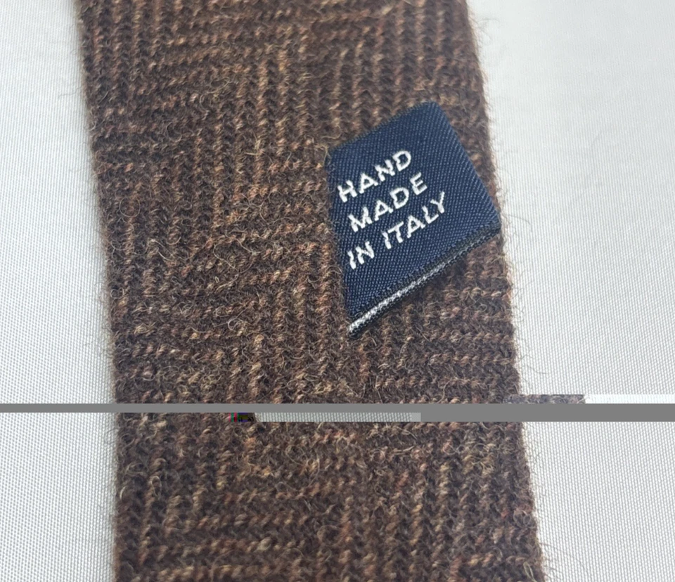 Corbata Polo Ralph Lauren 100% Lana Hecha a Mano Italia 3" X 58" Marrón Foto 3 de 4