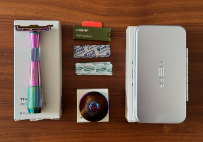 Leaf Shave Twig Razor Rasierer  Prism + Stand Rasierständer Prism + Travel Case