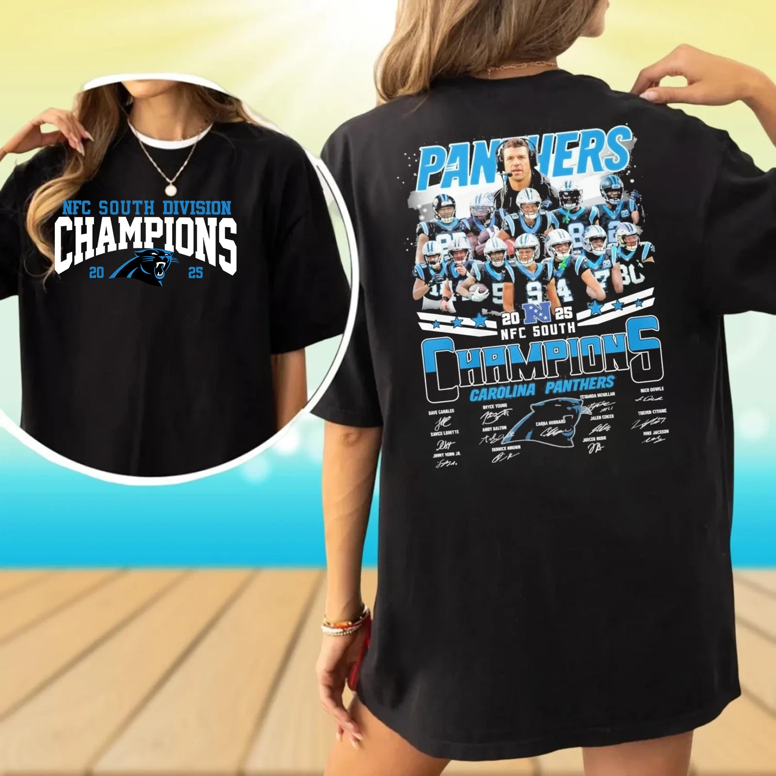 Carolina Panthers NFC South Division Champions 2025 Two TShirt
