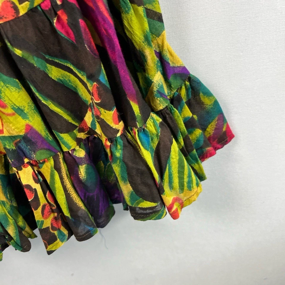 Maxi Falda Mujer Colección NY Grande Floral Volantes Bohemia Tropical Foto 2 de 4