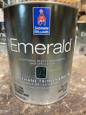 Gal. Sherwin Williams Emerald Urethane Paint /Custom Retreat Green-Gray /Satin