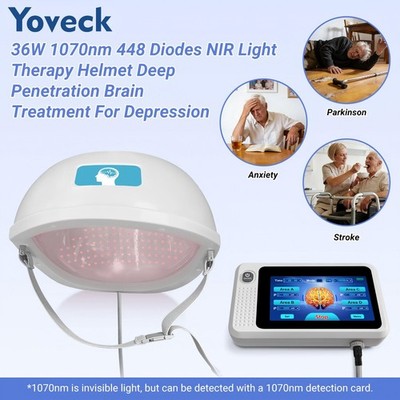1070nm NIR PBM Brain Therapy Helmet 448 Diodes for Parkinson Alzheimer Stroke