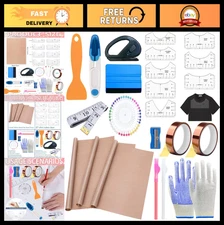 Sublimation Shirt Kit with 8 T-Shirt Rulers, Teflon Sheets, Heat Press Gloves &