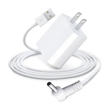 Indoor/Outdoor Camera Power Adapter Plug Charger for Ring Stick 1-Pack, white 