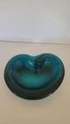BLENKO Vintage Blue Glass Free Form Amoeba Bowl Ashtray Trinket Dish MCM