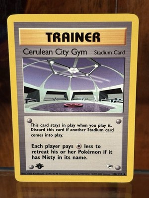 1st Ed. Stamp ERROR - Pokemon Gym Heroes Cerulean City Gym 108/132