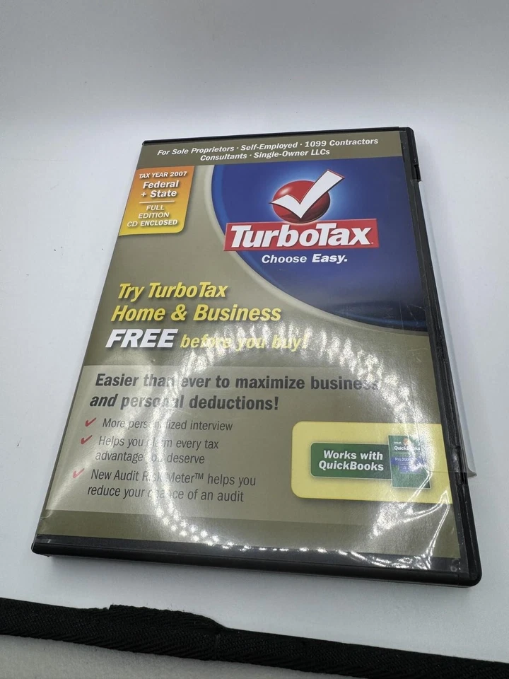 Turbo Tax 2007 Federal + State Full Edition CD Home & Business NEW - Image 3 of 4
