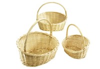 Geschenkkorb Weidenkorb PräSentkorb Dekokorb Korb - Mit BüGel Natur Weide - S/3