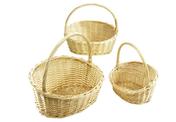 Geschenkkorb Weidenkorb PräSentkorb Dekokorb Korb - Mit BüGel Natur Weide - S/3-image