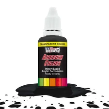 US Art Supply 1-Ounce Transparent Deep Black Airbrush Paint