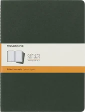 Moleskine XL Myrtle Green Soft Cover Notebook Set of 3 Ruled Pages 180 Degree...
