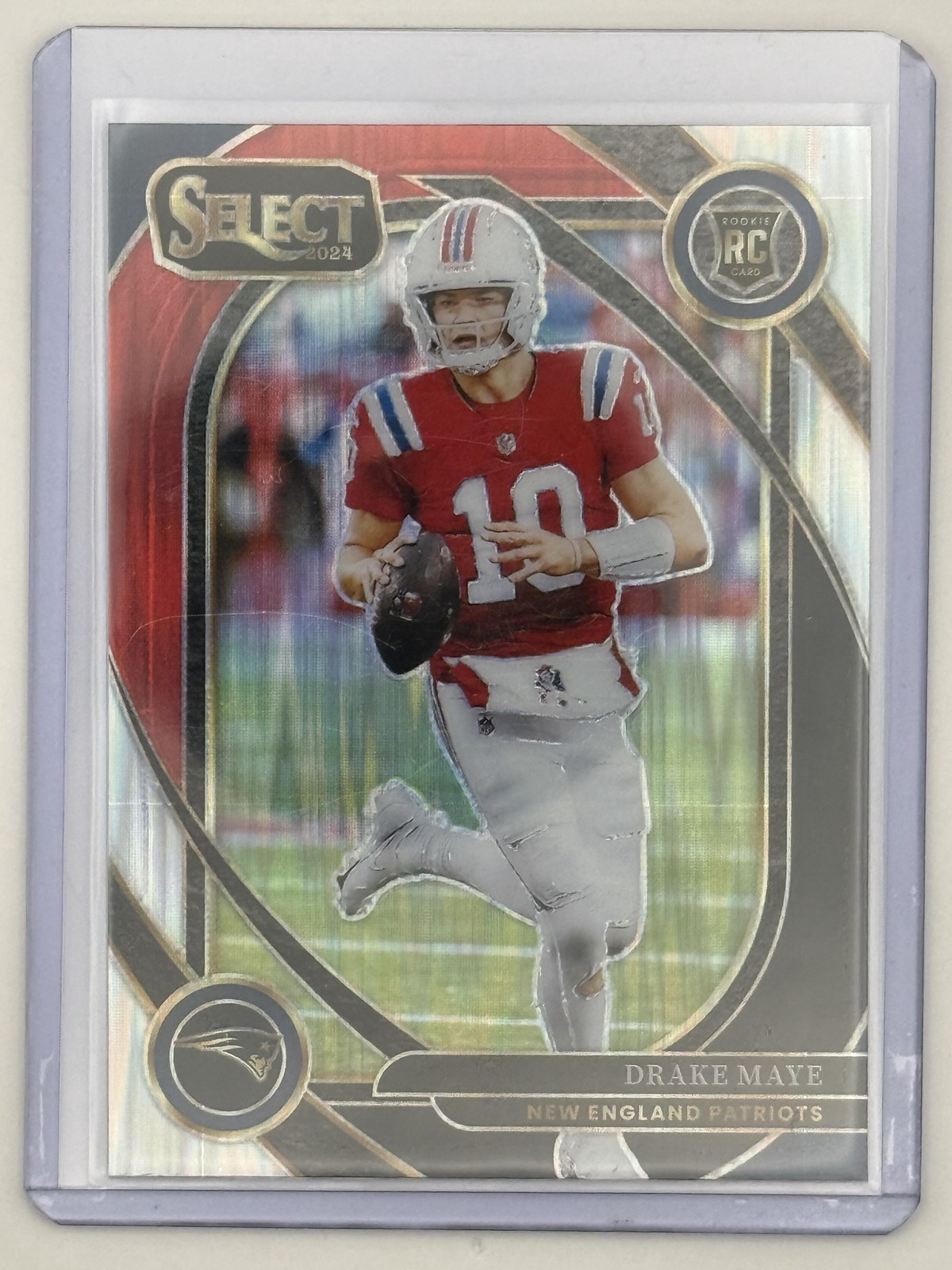 2024 Panini Select #218 Drake Maye Black & Red Prizm Shock