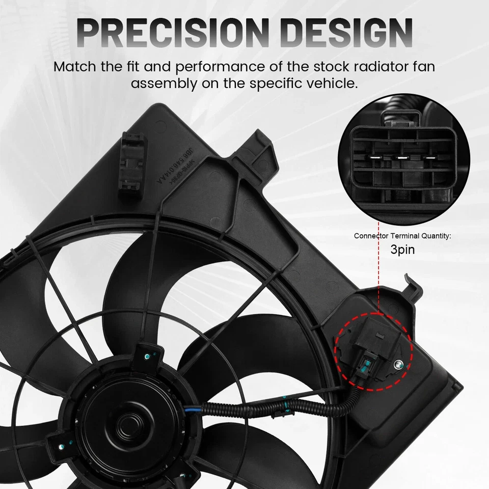 Conjunto de ventilador de refrigeración del motor de reemplazo HY3115136 OE para Hyundai Accent 2012-2017 Foto 3 de 4