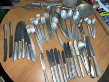 Aluminium 49 Teile Besteck DDR Konvolut Beschreibung FOTO2  Schöpfkeller Pfannen