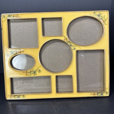 The Bucklers Inc Fifth Ave NY Large Collage Picture Frame Floral Enamel Yellow
