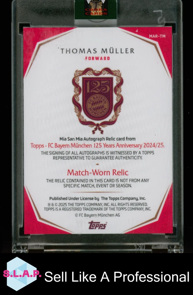 THOMAS MÜLLER 24/33 TOPPS MAR-TM 2025 125 YEARS BAYERN MUNICH MIA SAN MIA AUTO - Bild 2 von 2
