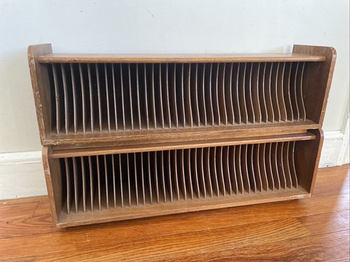 Vintage Made In Taiwan 36 Compact Disc Wooden Holder Shelf Display 2 Available