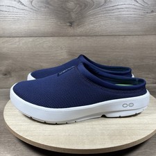 OOFOS OOcoozie Sport Mule Navy Blue Mesh Recovery Shoes Mens Size 12