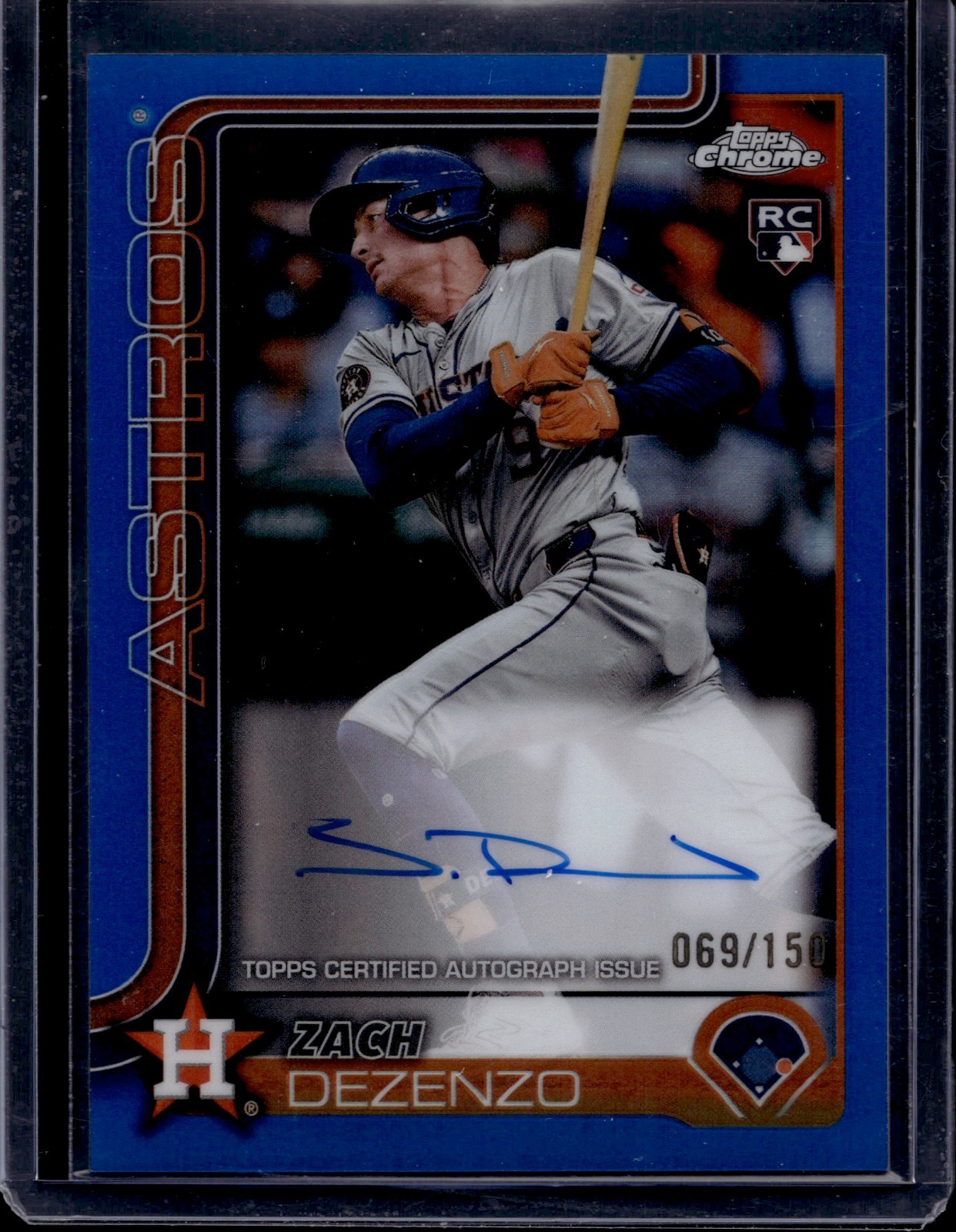 2025 Topps Chrome Rookie Autographs Blue Refractors Zach Dezenzo 69/150