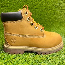 Timberland Premium 6-Inch Boys Size 8C Brown Outdoor Nubuck Waterproof Boots