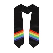60-Inch Rainbow LGBTQ Graduation Stole Adult Pride Sash Commencement Ceremony