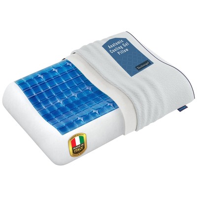 Anatomic Cooling Gel Pillow   Dual-Height Cervical Spine Support, Memory Foam...