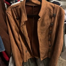 Women's Tan Button-Front Blazer 100 wool. No brand