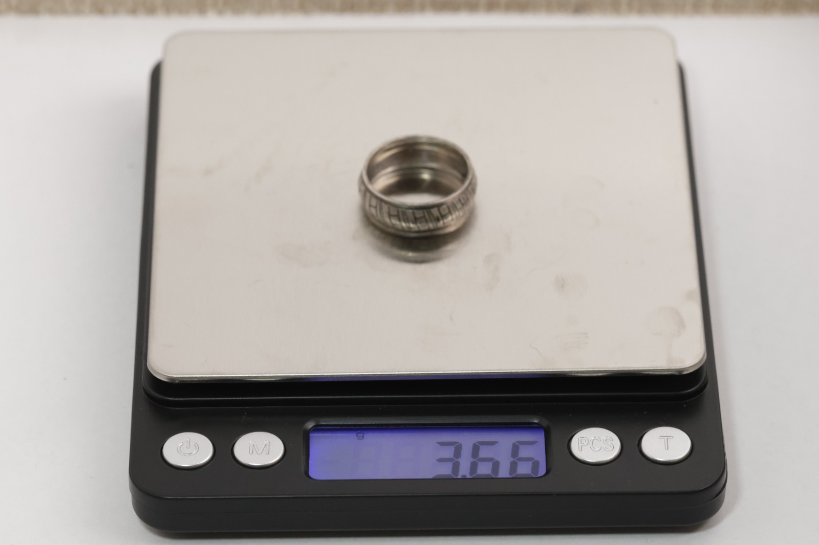 Signed Navajo Patterned Sterling Silver Band Size… - image 7