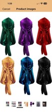 Tatuo 6 Pack Velvet Durag for Men Women Wave Cap with Long Tail