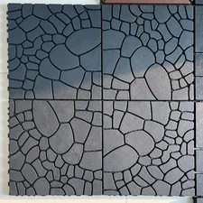 44 interlocking stone-patterned floor tiles