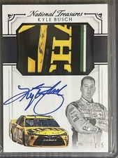 2016 National Treasures KYLE BUSCH Premium Sheet Metal/On Card Auto Black SP 1/5
