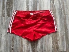 VINTAGE ADIDAS Jersey/Soccer SHORT SHINY GLANZ, Red , MADE IN WEST GERMANY