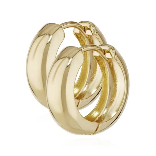 Pair of 8K 333 Yellow gold Hoop Earrings 15 x 5.1mm High Polished Round