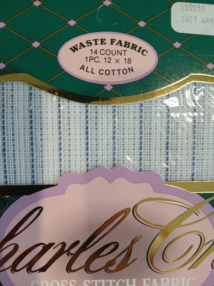 (3 Pack) Charles Craft 14 Count Waste Fabric for Cross Stitch 12"x18"  New - Image 2 of 2