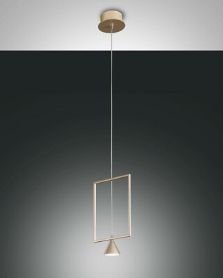 Fabas Luce LED Pendel Leuchte Hänge Lampe Sirio 1-flg 3390-40-225 gold edelmatt 