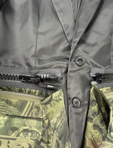 Givenchy Mens Money Jacket Runway Convertible Black Camo Made In Italy Size L - Picture 6 of 14