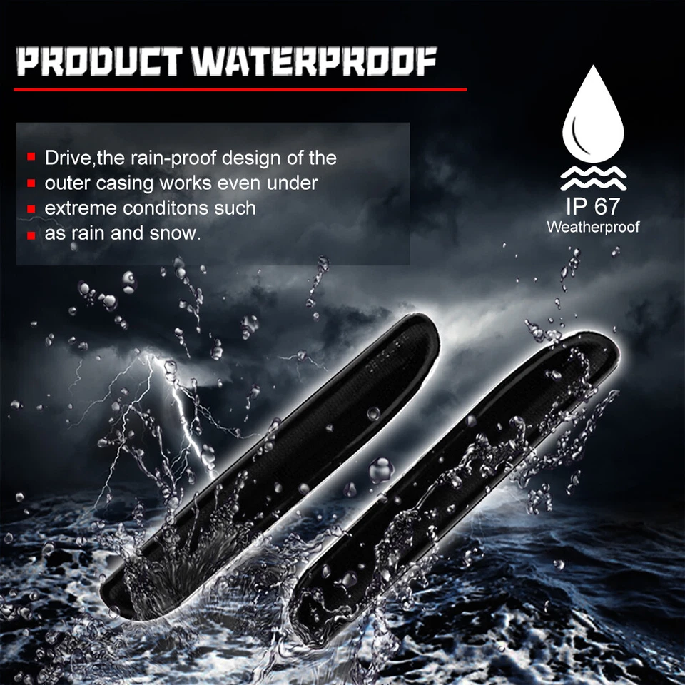 Par de tampa de luz de sinalização marcador lateral traseiro preto para 1994-1998 Ford Mustang - Imagem 4 de 4