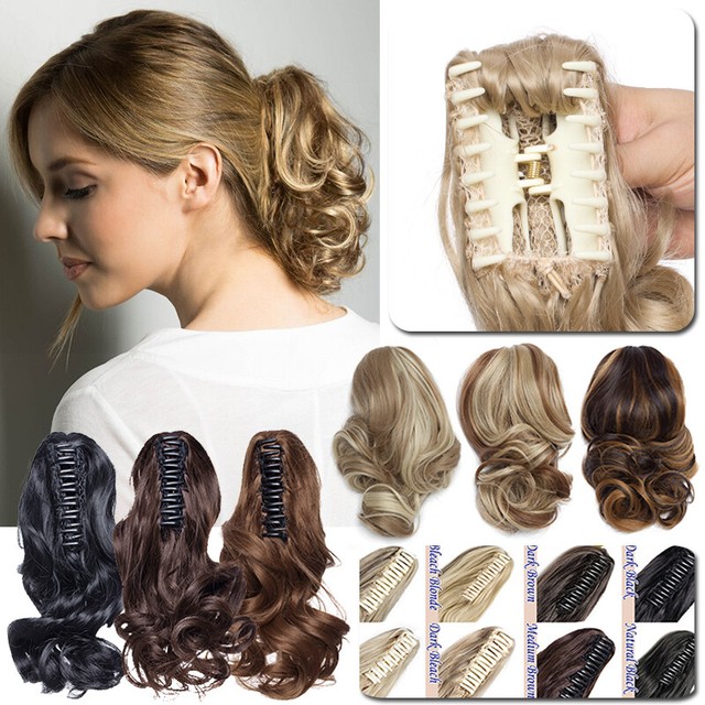Claw Clip in Ponytail Hair Extensions / Short 12" 30cm THICK Plus Pony