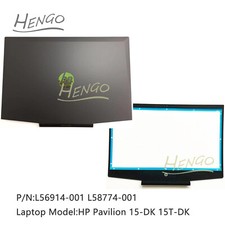 New For HP Pavilion 15-DK 15T-DK LCD Rear Top Lid Back Cover Green LOGO  Bezel